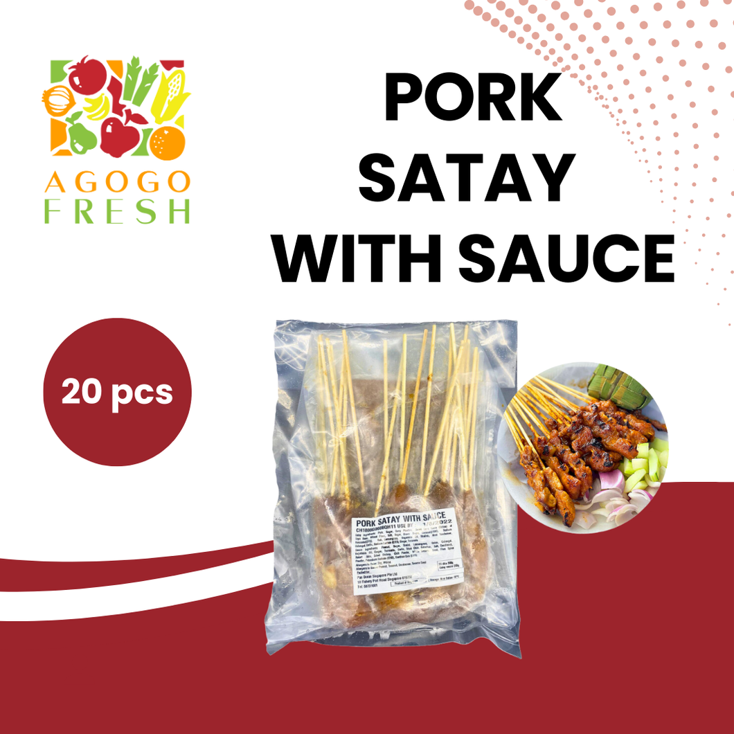 Frozen Pork Satay with Sauce (20 Sticks)