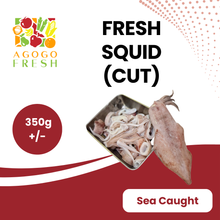 将图片加载到图库查看器，Fresh Squid with Head -Cut (350g+/-)