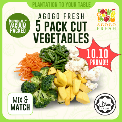 5 Packs Cut Vegetables with Vacuum Packing